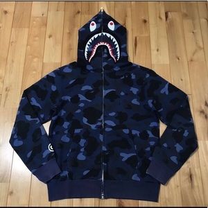bape blue sweater